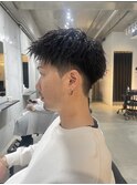 スパイキーショート　短髪　ピンパーマ　メンズ