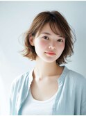 ミルクブラウン/ダークパープル/ナチュラルショート/夏/町田