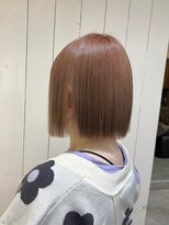カルフール ロコ 草加西口店(Carrefour LOCO)&nbsp;ダブルカラー,ピンクベージュ,切りっぱなしボブ,透明感,トレンド