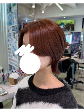 トーキョー オタクヘアー(TOKYO OTAKU HAIR) ウルフカット ブリーチなしダブルカラー オレンジベージュ