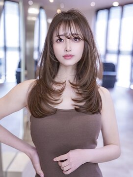 エースハバナ 渋谷(1 HAVANA) 顔周りワンホンレイヤーカット/アッシュブラウン/グレージュ