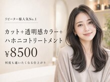 ◆リピーター様1番人気はコレ！◆【人気No,1】カット＋透明感カラー＋ハホニコ(3step)TR　￥8500