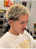 ハイトーンカラー イージーパーマ テーパーフェード