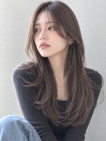 オラボ(olabo)&nbsp;透け感グレージュ×毛先ワンカールのやわらかロング