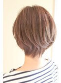 20代30代40代暗めカラーでも可愛いナチュラショートボブ
