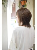 【コトノハ】アプリHAIR掲載小顔ミディアムウルフブランジュ