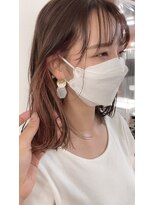 オーストヘアーモニカ 梅田茶屋町2号店(Aust hair Monica) 汐崎【イヤリングカラー／ピンクベージュ／ピンクカラー】