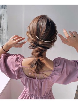 シエル(hair terrace Ciel) ミディアム編みおろしヘア