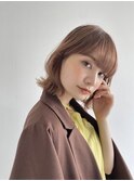 ラフな大人こなれボブウルフ ホワイトピンク 学芸大学