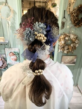 ヘアー アイス 御器所本店(HAIR ICI) 成人式前撮り×ドライフラワー