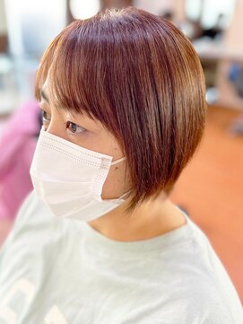 アークスヘアー 20代30代ミニボブナチュラルブラウン小顔ストレート丸み