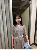 ミディアムヘアと縮毛矯正