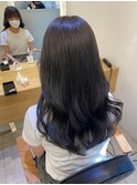 【Zina S 札幌】黒髪/グレーベージュ/レイヤーロング/前髪パーマ