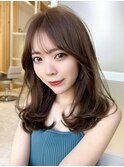 大人可愛い韓国レイヤーカット 顔まわりカット 前髪カット#