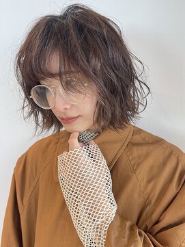 ウクラ バイ レシッド 池袋(uchla by rcid) 大人ガーリー♪こなれミディウェーブパーマ前髪ショコラベージュ