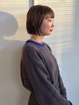 アンブレラ 中目黒(ANBRERA) 切りっぱなしボブ×ベージュカラー