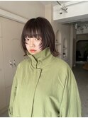 ミニボブ 切りっぱなしボブ 暗髪ボブ 外ハネボブ【Riku】