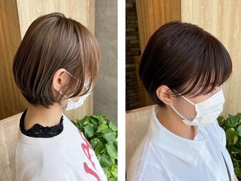 レイビューティー 浜町中央橋店(RAY+beauty)の写真/【お得なクーポン多数ご用意◎】女性らしい抜け感×バランスの褒められショート。貴方にfitするStyleに♪