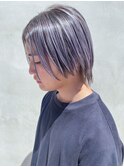 ブルーシルバーレイヤーカットデザインカラー_ba505911