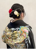 水引 金箔 成人式ヘア 卒業式ヘア 袴ヘア 振袖ヘア/asuka
