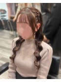 三つ編みハーフツイン.*
