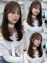 ハピネス 梅田茶屋町店(HAPPINESS)&nbsp;韓国風/レイヤーカット/顔周り/顔まわり/髪質改善/ベージュ