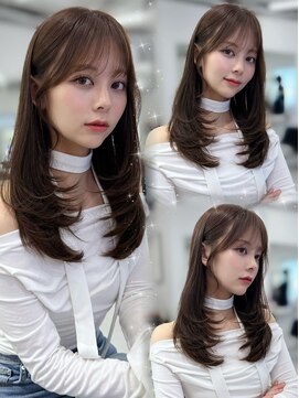 ハピネス 梅田茶屋町店(HAPPINESS) 韓国風/レイヤーカット/顔周り/顔まわり/髪質改善/ベージュ