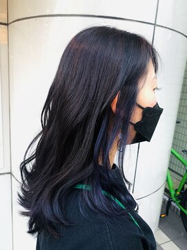 アズールサン 草加西口店(azule-sun) イヤリングカラー,ブルーネイビー,アッシュベージュ【草加】