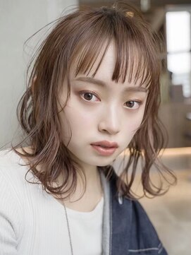 ギークス(GEEKS) 【GEEKS渋谷】ブリーチなし/艶ピンクグレージュ/オン眉/冬カラー