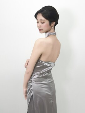 銀座ヘアセット。宣材サロモ編。短い髪のアップヘアVOL2.0