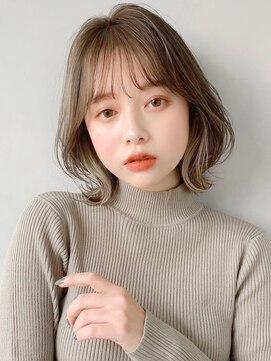 アグノス 青山(Agnos) くびれヘアミルクティーブロンド愛され斜めバング#200g0530