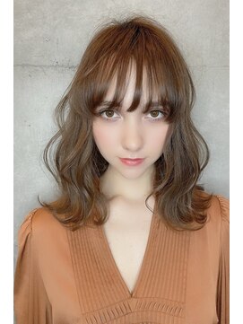 クーエフー(coo et fuu) ココアブラウンの大人かわいいフリンジウェーブ♪♪♪♪藤沢