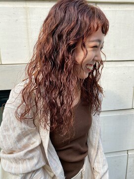 メロウ(MELLOW) くせ毛風ウェイビーパーマ/オレンジヘアー/表参道/原宿/髪質改善