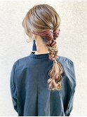 【FOLK】インナーカラーのヘアアレンジ☆耳上＆襟足ピンク♪