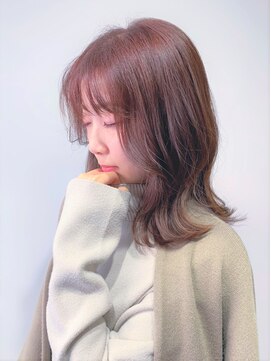 ビーハイブ 一番町店 アヴェダ(BEHIVE) ふんわり可愛いくびれヘア×ピンクベージュ