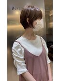 ショートイメチェン外ハネボブワイドバング髪質改善縮毛矯正美髪