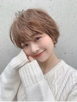 ショート/前髪/グレーベージュ×ブリーチなし/髪質改善[池袋]