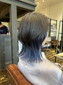 ナビッジ(NABIGE) ウルフカット/インナーカラー/ブルー/スタイリスト/中原雄哉