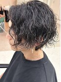 メンズボブ波巻きパーマツイストスパイラルパーマサーフカール