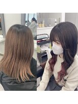 ガルボヘアー 桟橋店(garbo hair)&nbsp;ハイトーンピンクカラーインナーエクステ