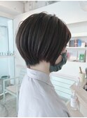 大人ショートボブ丸みショートヘアマッシュショート