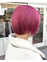 ジェムヘアスタジオ 湘南平塚南口店(Gem Hair Studio)&nbsp;艶ピンクの大人可愛い丸みボブ【Gem 神原】