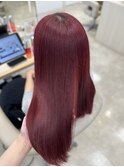 髪質改善ストレート/酸性ストレート/ブリーチカラー/赤髪/平塚