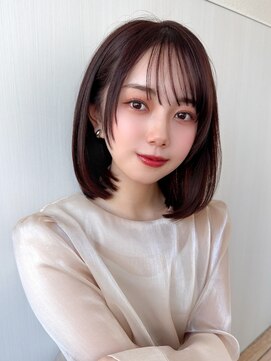 アフロート エル 錦糸町(AFLOAT L) 暗髪で大人可愛く!後れ毛がかわいいギリギリ結べるくびれボブ