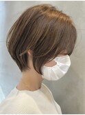 横浜白髪染めハンサムショートヘーゼルブラウンココアブラウン