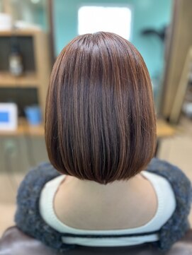 ブリーチなし♪コーラルオレンジ/ミニボブ