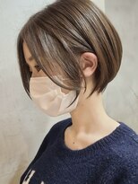 エリマ 横浜西口(elima)&nbsp;横浜西口ショートボブ白髪染め白髪ぼかしミルクティーベージュ