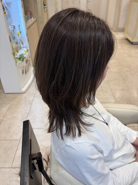 アッシュ 仙川店(Ash) 40代50代60代ミディアムレイヤー白髪ぼかしハイライト脱白髪染め