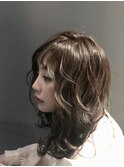 大人かわいい無造作カール☆外ハネ×ふんわり愛されミディ◇中島