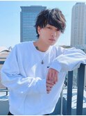 ツーブロックモテる黒髪束感パーマ